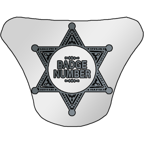 <span>Law Enforcement Badge v3</span><br />Sample text shown. Enter your own text or badge number in the Order Requests.