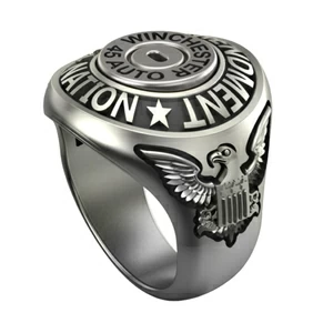 photo of Sterling Silver 2nd Amendment Nation Eagle Ring item BECR-8