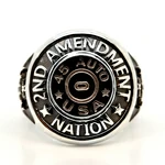 icon number three of Customizable Solid 925 Sterling Silver 2nd Amendment Nation Ring item C2AR-2