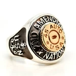 icon number one of Customizable Sterling Silver and 14k Gold 2nd Amendment Nation Ring item C2AR-1