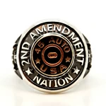 icon number three of Customizable Sterling Silver and 14k Gold 2nd Amendment Nation Ring item C2AR-1