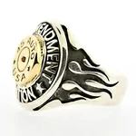 icon number two of 14k Gold and Sterling Silver Bullet End Cap Flame Ring item BECR-2