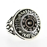 photo of Sterling Silver 2nd Amendment Nation Flame Ring item BECR-6